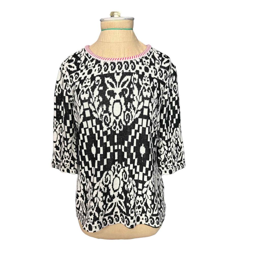 Yoana Baraschi Black & White Geo print sweater. Size Small